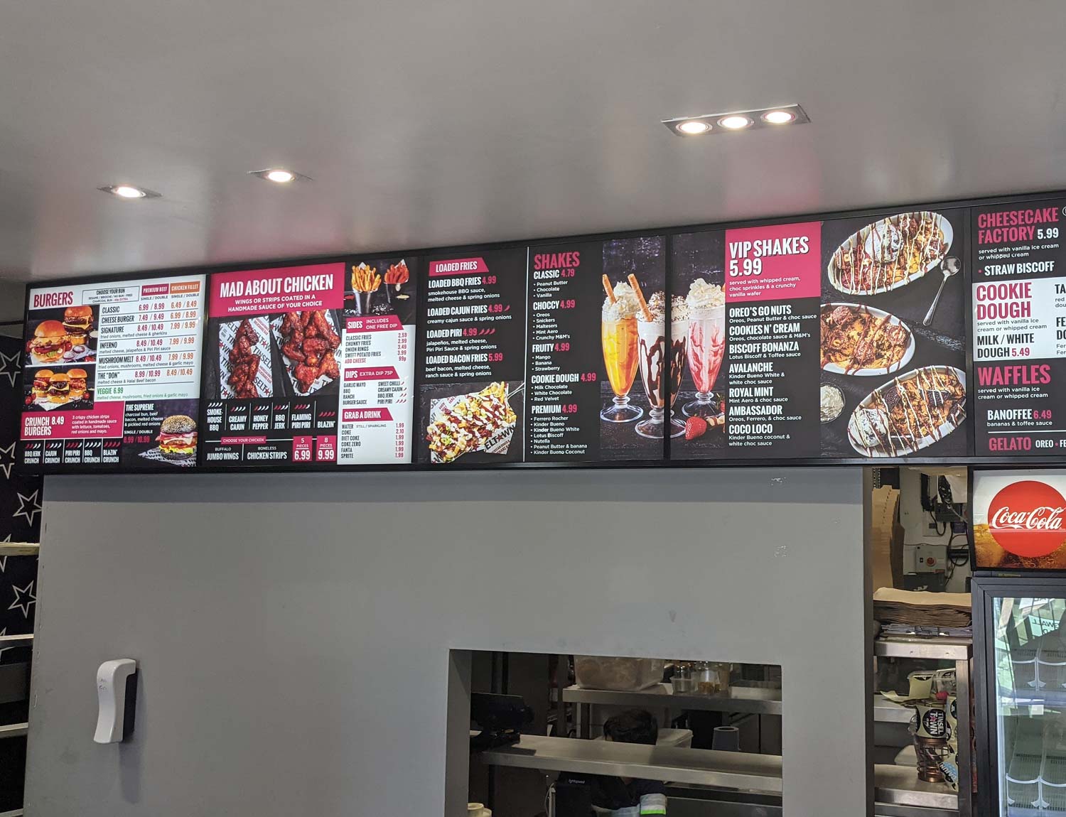 Full Colour Digitally Printed Lightbox Menus