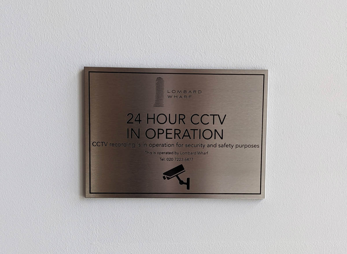 BLACK FILLED ETCHED STAINLESS STEEL PLAQUE